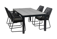 5-delige tuinset | 4 Mona tuinstoelen | 180cm Cyprus tuintafel