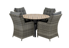 5-delige ronde tuinset | 4 Dublin tuinstoelen | ⌀120cm Cyprus tuintafel