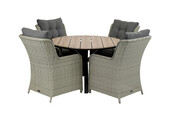 5-delige ronde tuinset | 4 Dublin tuinstoelen | ⌀120cm Cyprus tuintafel
