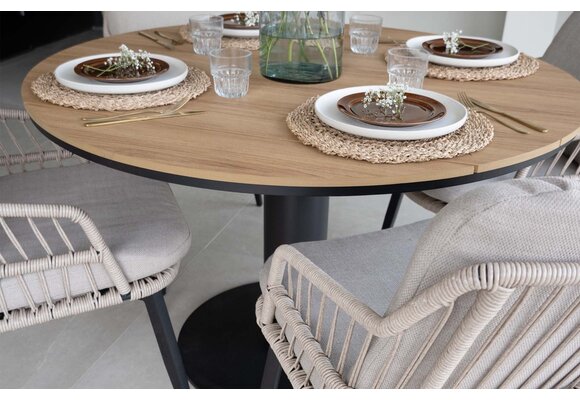 Ronde tuintafel Tower 120øcm | Black & Tecon Teak