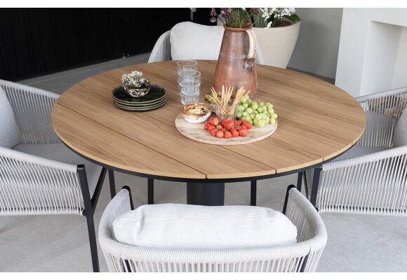 Ronde tuintafel Tower 120øcm | Black & Tecon Teak