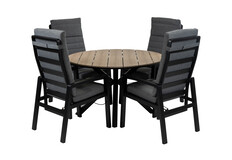 5-Delige ronde tuinset | 4 Berlijn tuinstoelen | Tuintafel Cyprus ø120cm