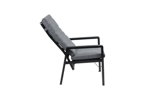 7-Delige tuinset | 6 Berlijn tuinstoelen (Black) | Tuintafel Cyprus 225x100cm (Wood)