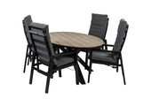 5-Delige tuinset | 4 Berlijn tuinstoelen | 180cm ovale Cyprus tuintafel