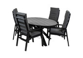 5-Delige tuinset | 4 Berlijn tuinstoelen | 180cm ovale Cyprus tuintafel