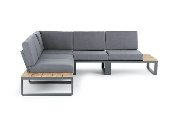 Hoek Loungeset Albufeira | Antraciet | Acacia en Aluminium | Eurofar