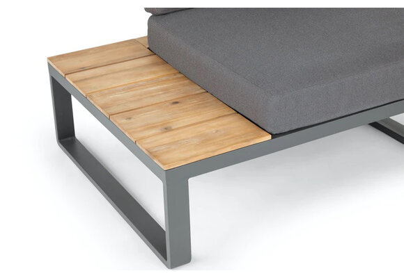 Hoek Loungeset Albufeira | Antraciet | Acacia en Aluminium | Eurofar