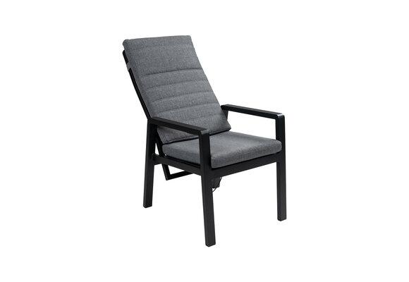 7-Delige tuinset | 6 Berlijn tuinstoelen (Black) | 220cm ovale Cyprus tuintafel (Wood)