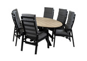 7-Delige tuinset | 6 Berlijn tuinstoelen | 220cm ovale Cyprus tuintafel