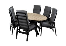 7-Delige tuinset | 6 Berlijn tuinstoelen | 220cm ovale Cyprus tuintafel