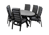 7-Delige tuinset | 6 Berlijn tuinstoelen | 220cm ovale Cyprus tuintafel
