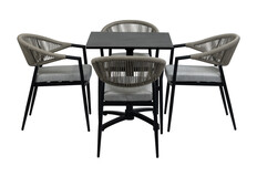5-Delige tuinset | 4 Tuinstoelen Brugge | Inklapbare tuintafel Gent 70x70cm