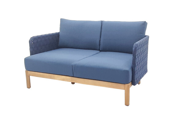 Stoel-Bank Loungeset Kolbe | Navy Blue | Acacia & Rope | 3-delig| Eurofar