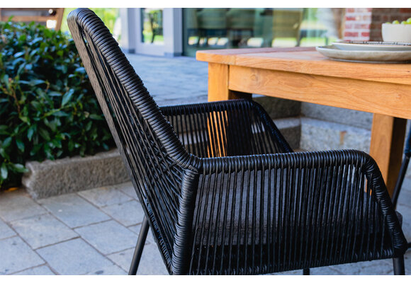 9-delige tuinset | 8 Mona tuinstoelen (Black) | 260cm Tower tuintafel (Black)