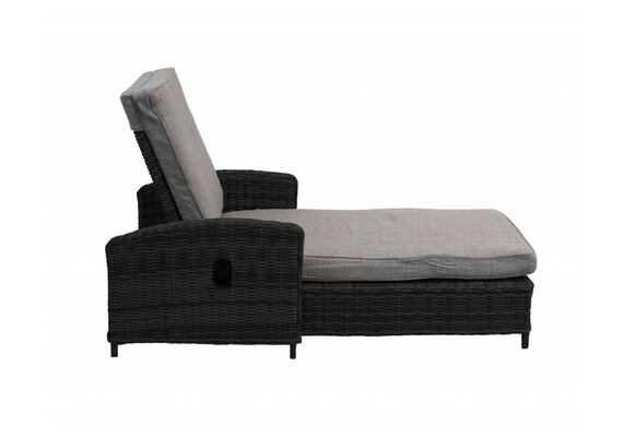 Ligbed Dublin | Black | Met kussen | Wicker