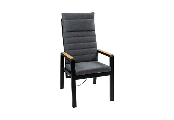 Verstelbare tuinstoel Berlijn | Black/Wood & Grey