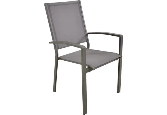 Stapelbare tuinstoel Mojito Pardo | Grey | Aluminium & Textileen | Lesli Living