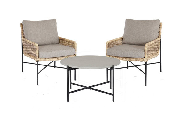 Loungeset Estoril | 3-delig | Naturel | Eurofar