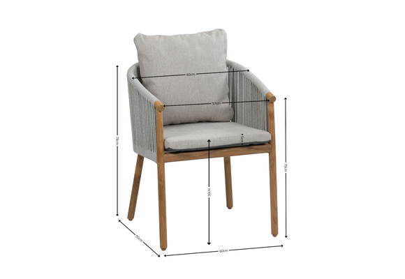 5-delige tuinset | 4 Es Vedra tuinstoelen (Teakhout) | Tuintafel Cadiz 180x115cm (Camel)