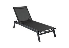 Ligbed Bonaire | Black | Aluminium & Textileen