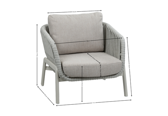 Stoel-Bank Loungeset Porto | 3-persoonsbank | Naturel