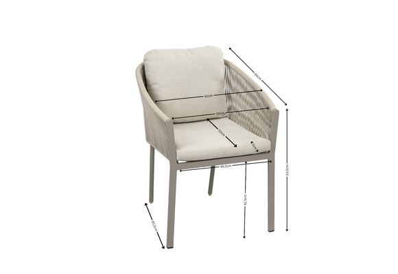 7-delige tuinset | 6 Elvira tuinstoelen (Camel) | Tuintafel Rock 235x100cm (Beton)