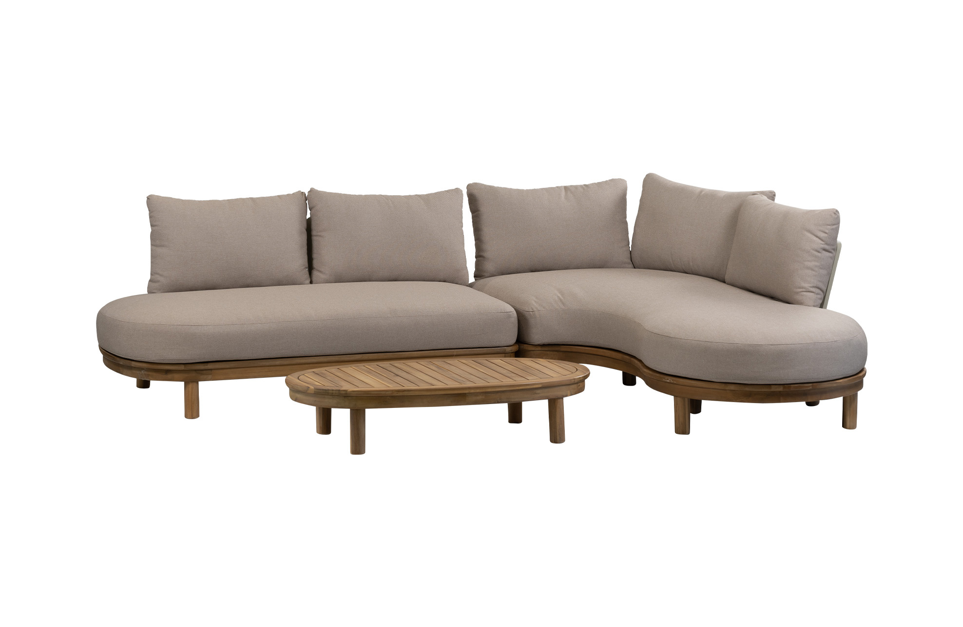 Normin Hoek Loungeset Cancun | Acacia Teaklook & Sand