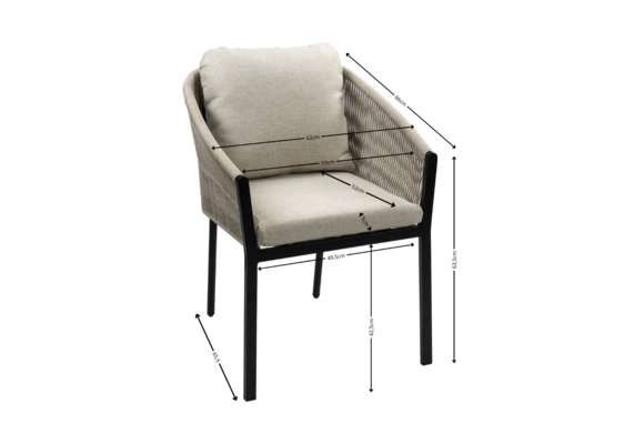 9-Delige tuinset | 8 Elvira tuinstoelen (Black) | 280cm ovale tuintafel Cyprus (Grey)