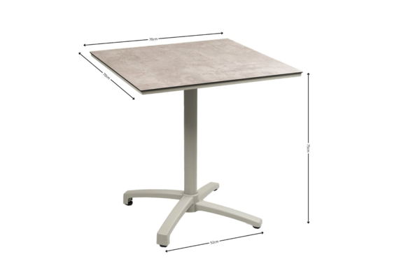 5-Delige tuinset | 4 Tuinstoelen Knokke (Sand) | Inklapbare tuintafel Gent 70x70cm  (Sand)