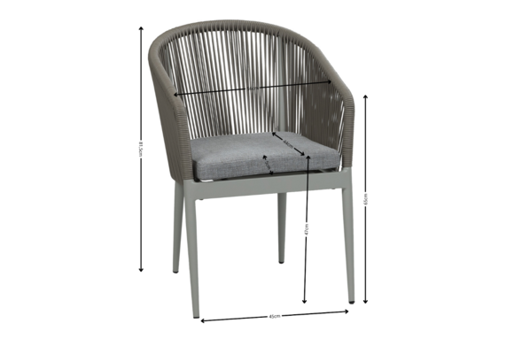 5-Delige tuinset | 4 Tuinstoelen Sluis (Sand) | Inklapbare tuintafel Gent 70x70cm  (Sand)