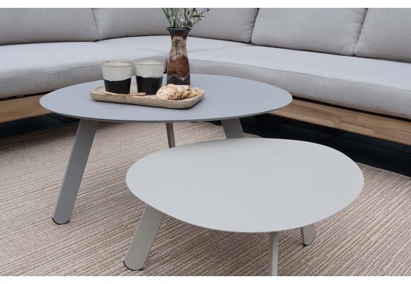Hoek Loungeset Lissabon 4-delig | Acacia Teaklook & Sand | Incl. 2  Tiki Bijzettafels