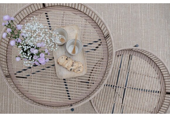 Hoek Loungeset Lissabon 4-delig | Sand | Incl. 2 Aiko Naturel Bijzettafels