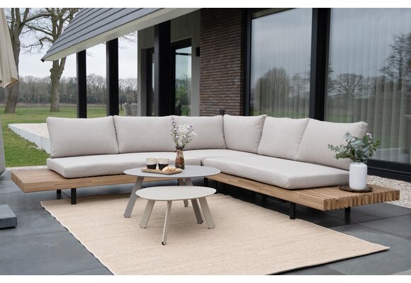 Bijzettafel Tiki 55x46x28cm | Taupe | Lesli Living