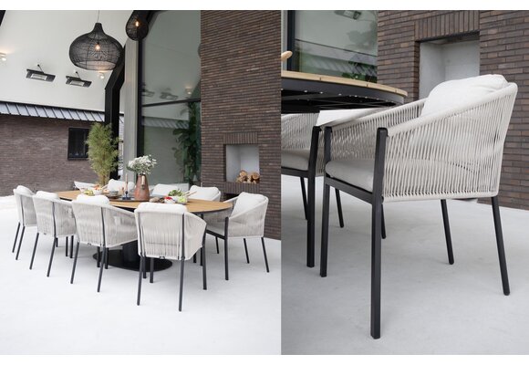 Tuintafel Tower 260cm | Black & Tecon Teak