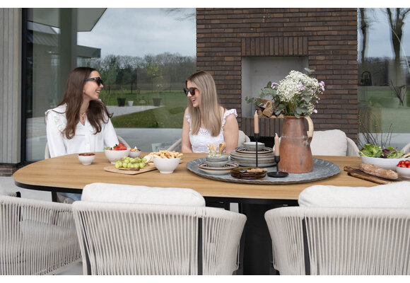 9-delige tuinset | 8 Elvira tuinstoelen (Black) | 260cm Tower tuintafel (Black)