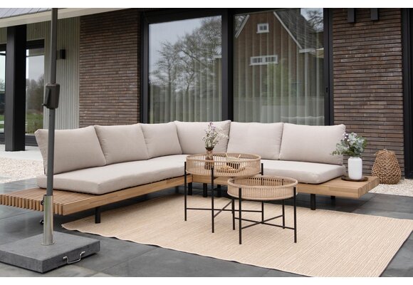 Hoek Loungeset Lissabon | Acacia Teaklook & Sand