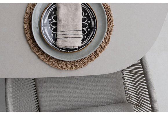 5-delige tuinset | 4 Isabel tuinstoelen (Black) | Tuintafel Malaga 180x115cm (Black)