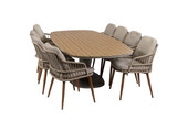 9-delige tuinset | 8 Isabel tuinstoelen | Tuintafel Tower 260cm