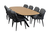 9-delige tuinset | 8 Isabel tuinstoelen | Tuintafel Cadiz 280x115cm