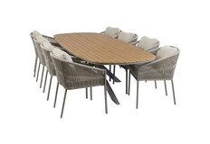 9-delige tuinset | 8 Elvira tuinstoelen | Tuintafel Cadiz 280x115cm