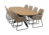 9-delige tuinset | 8 Mona tuinstoelen | Tuintafel Cadiz 280x115cm