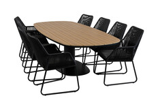 9-delige tuinset | 8 Mona tuinstoelen | 260cm Tower tuintafel