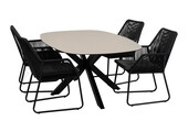 5-delige tuinset | 4 Mona tuinstoelen | Tuintafel Malaga 180x115 cm