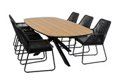 7-delige tuinset | 6 Mona tuinstoelen | Tuintafel Cadiz 240x115cm