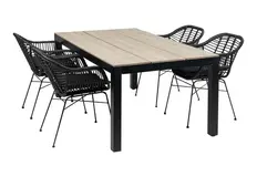 5-delige tuinset | 4 Oslo dining tuinstoelen | 160cm Cyprus tuintafel