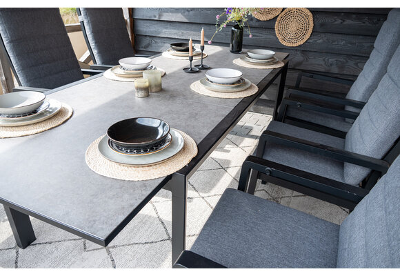 Tuintafel Mallorca | Uitschuifbaar 180/240 cm x 100 cm | Black | Keramiek