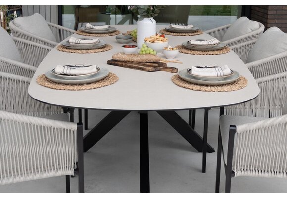 Tuintafel Malaga 180x115 cm | Black & Cerra Vetro