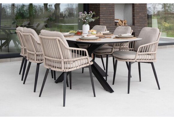 Tuintafel Malaga 180x115 cm | Black & Cerra Vetro