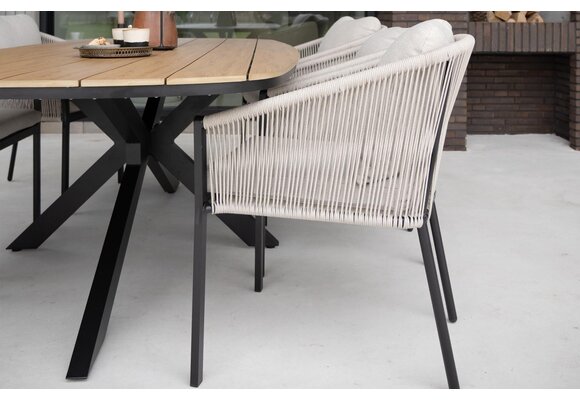 Tuintafel Cadiz 180x115cm | Tecon Teak & Black