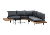 Hoek Loungeset Lissabon 4-delig | Antraciet | Incl. 2 Aiko Black Bijzettafels